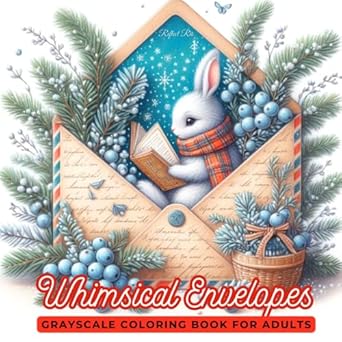 Discover the Charm of the Holidays: A Review of Whimsical Envelopes Coloring Book: Vintage Holiday Scenes & Adorable Animals in Festive Envelopes – A Cozy Grayscale Adult Coloring Book for Relaxation and Creativity