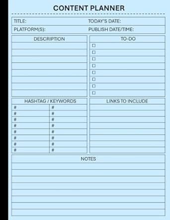 Unlock Your Social Media Strategy: A Comprehensive Review of the ‘Social Media Content Planner: Organizer and Notebook for Tracking Your Social Media Content, Gift Idea for Managers, Influencers and Content Creators, 120 Pages 8.5 x 11 Inch’