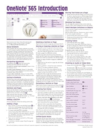 Essential Guide for Productivity: OneNote 365 Introduction Quick Reference Guide – Windows Version (Cheat Sheet of Instructions, Tips & Shortcuts – Laminated Card) [Print Replica] Review