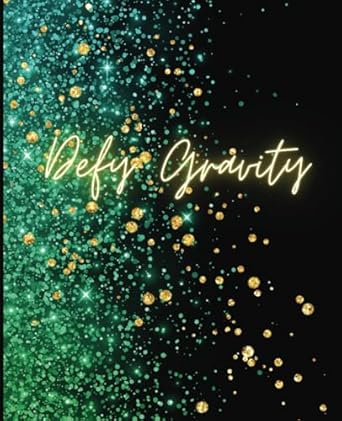 Unlock Your Creativity with the Wicked Composition Notebook | Defy Gravity | Black, Green, Gold, Sparkly | Wide Ruled, 7.5 x 9.25, 120 Pages | Perfect for Kids, Teens, and Adults!