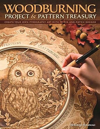 Discover the Art of Pyrography: A Comprehensive Review of ‘Woodburning Project & Pattern Treasury: Create Your Own Pyrography Art with 70 Mix-and-Match Designs’