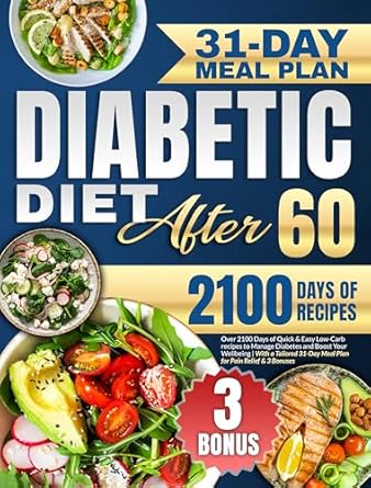 Discover the Ultimate Guide to Healthy Living: Diabetic Diet After 60 – Over 2100 Days of Quick & Easy Low-Carb Recipes to Manage Diabetes and Boost Your Wellbeing | With a Tailored 31-Day Meal Plan for Pain Relief & 3 Bonuses